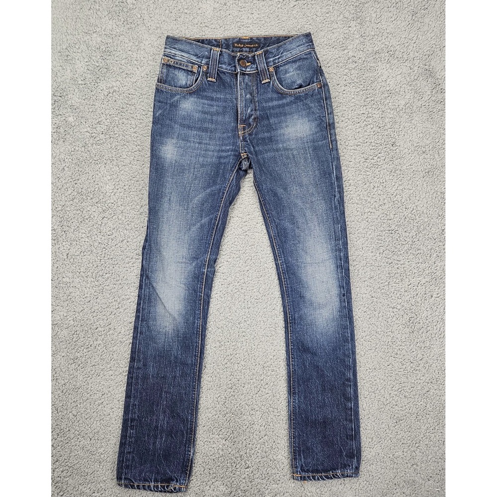 Nudie Jeans Grim Tim Men's 25x29 Slim Straight Organic Denim Italy Blue